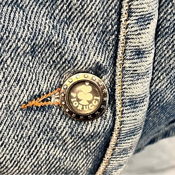 Vintage 90’s Women’s Large Fiorucci Denim Off the Shoulder Fitted Corset Top - Picture 4 of 13